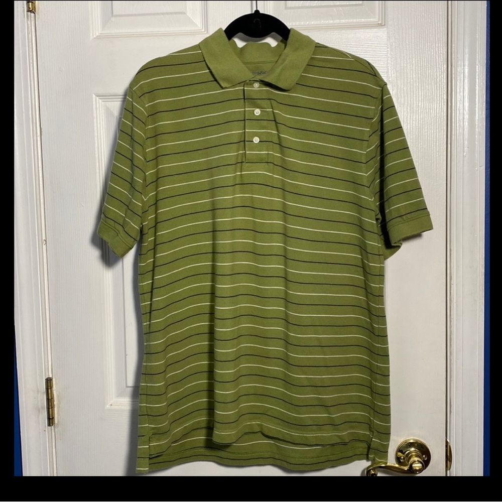 Croft & Barrow Men’s Striped Polo Shirt Green Large